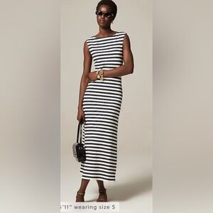 J.Crew Knit boatneck midi dress in stripe